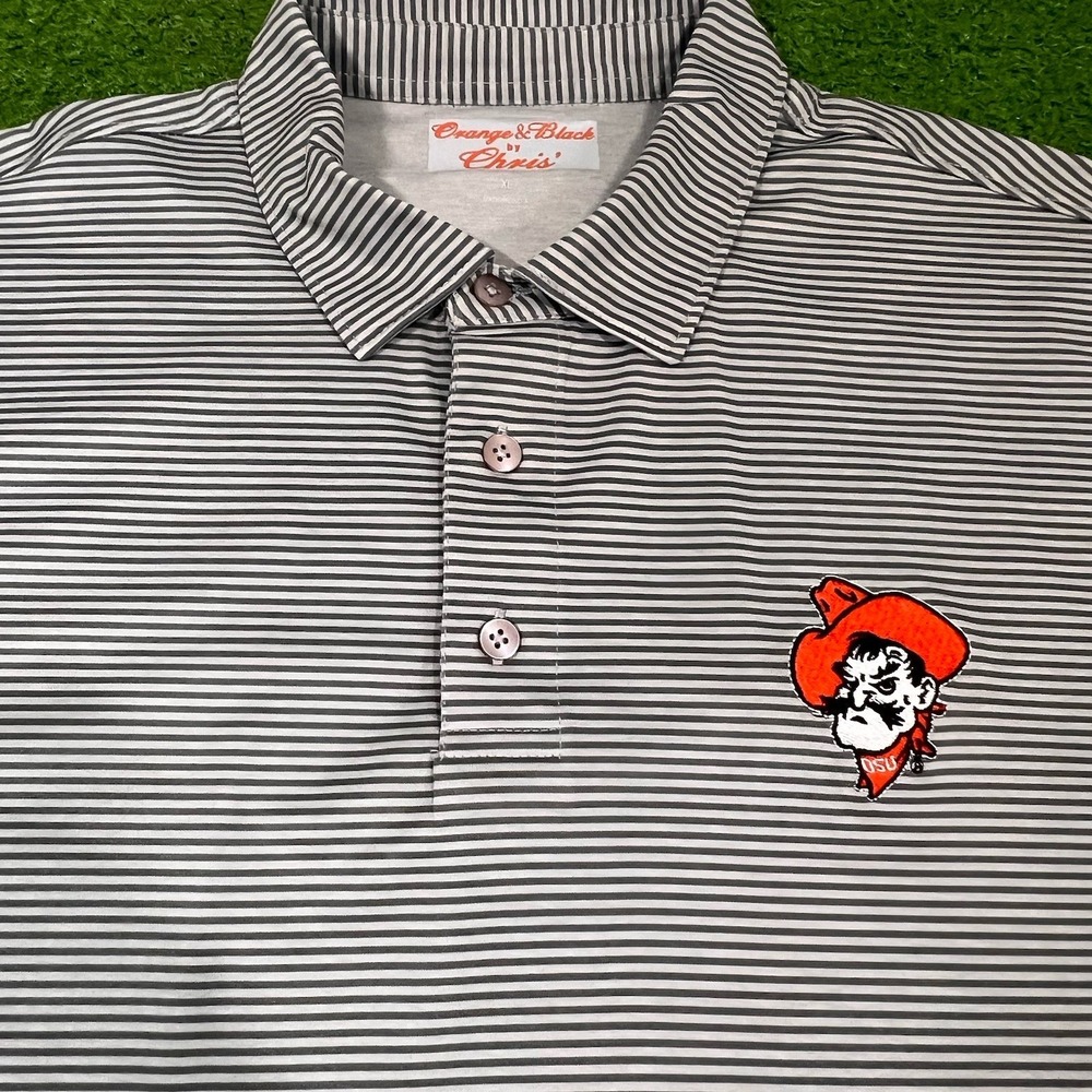 Oklahoma State Golf Polo XL Gray Pistol Pete Logo OSU Cowboys Performance Shirt‎